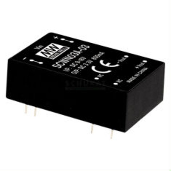 Meanwell SCWN03A-12, Dc Dc-Wandler, 9-18V:+12V 250Ma 3W-image