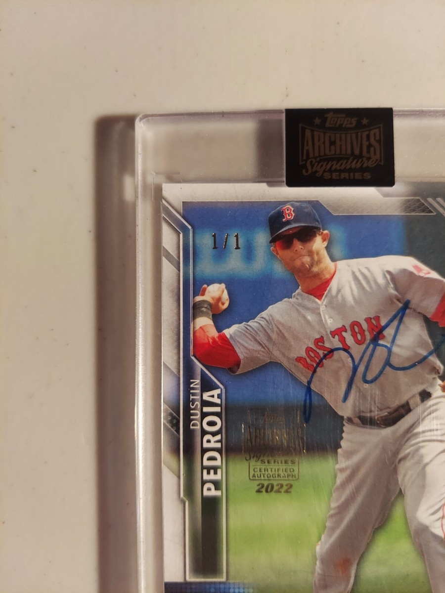 スポーツ選手 Dustin Pedroia 1/1 Autograph Patch 2022 Topps Archives Dustin Pedroia Signature Series 1/1 Auto