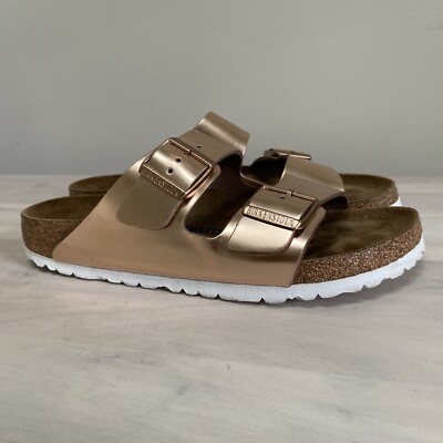 Birkenstock Arizona Metallic Soft Footbed Womens Narrow  display picture 2