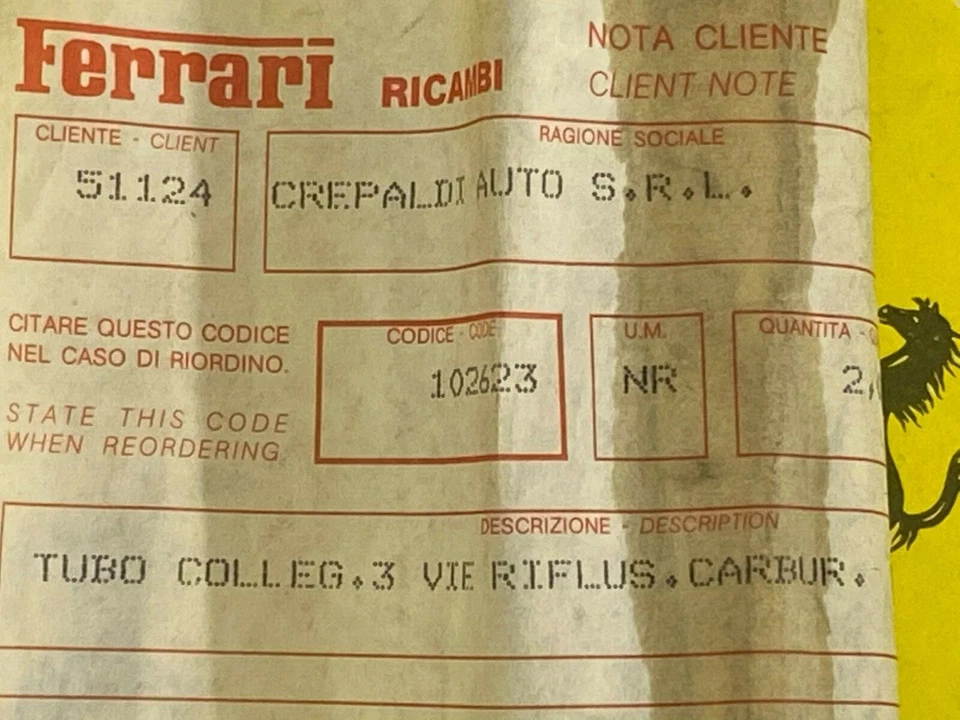 JUEGO 2pz.TUBO 780mm Ferrari 246 GT 365 GTC4 365 GT2+2 400 GT FERRARI 102623 OEM  Foto 2 de 3