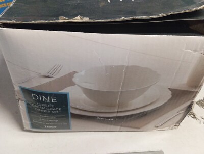 Dinnerware Set Tesco White Side Plates Tesco DINE 12 Piece Cream