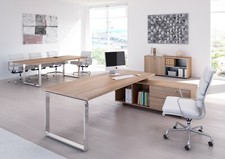 Scrivania Direzionale Manageriale Ufficio ciliegio arabi con mobile di servizio 