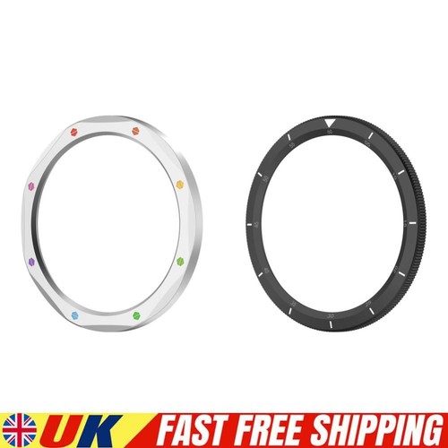 Metal Bezel Ring Tempered Glass Film for Xiaomi Watch S4/S3(Silver Rainbow)