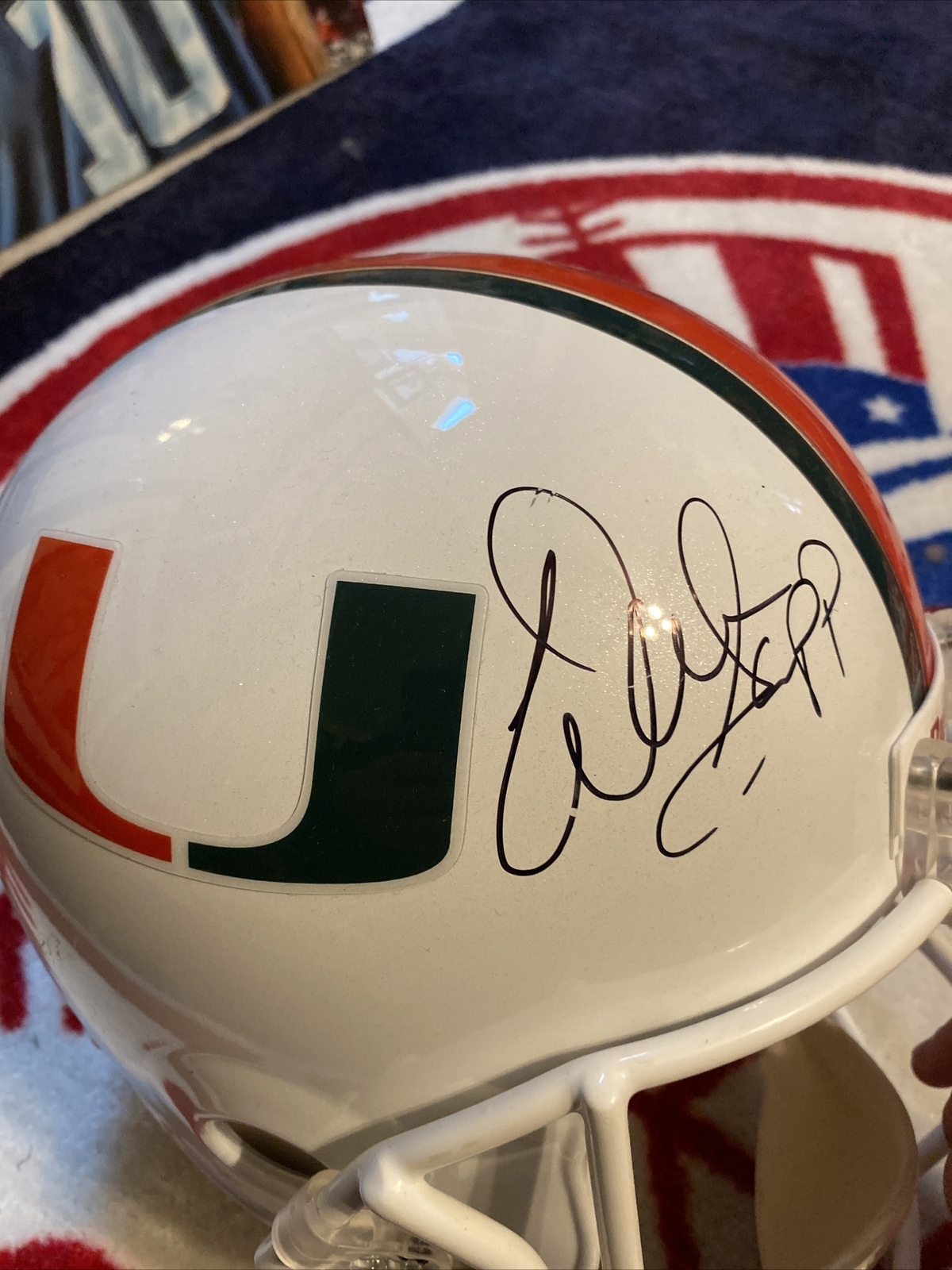 Warren Sapp Autographed Signed Miami Hurricanes Helmet JSA 