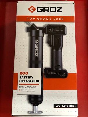 GROZ RGG C-TYPE RECHARGEABLE LI-ION BATTERY GREASE GUN 8000 PSI W/ 30'' FLEX HOSE