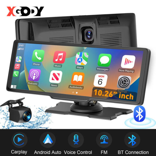 10.26" 4K Wireless CarPlay Android Auto Touchscreen Tragbare AutoRadio GPS DVR - Bild 1 von 15