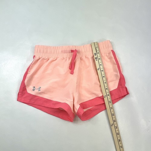 Under Armour Peach Tempo Running Training Shorts Youth Girls Large Sport - Picture 3 of 8
