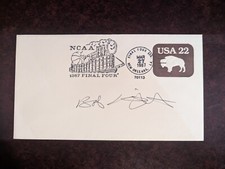 1987 Bob Knight Signed Envelope Indiana Hoosiers RARE NCAA National Champions