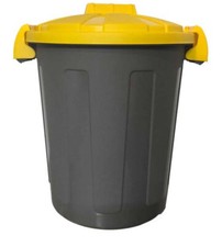 BIDONE RIFIUTI CON COPERCHIO GIALLO 25 LITRI