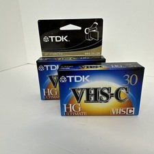 NEW TDK VHS-C HG Ultimate TC-30HG Camcorder Videotape 30 Minute Sealed Lot Of 2