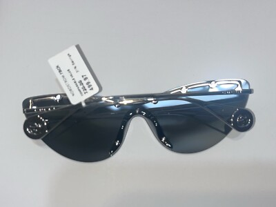 Auth GUCCI GG0666S Silver RIMLESS STAR STUDDED CAT-EYE SHIELD