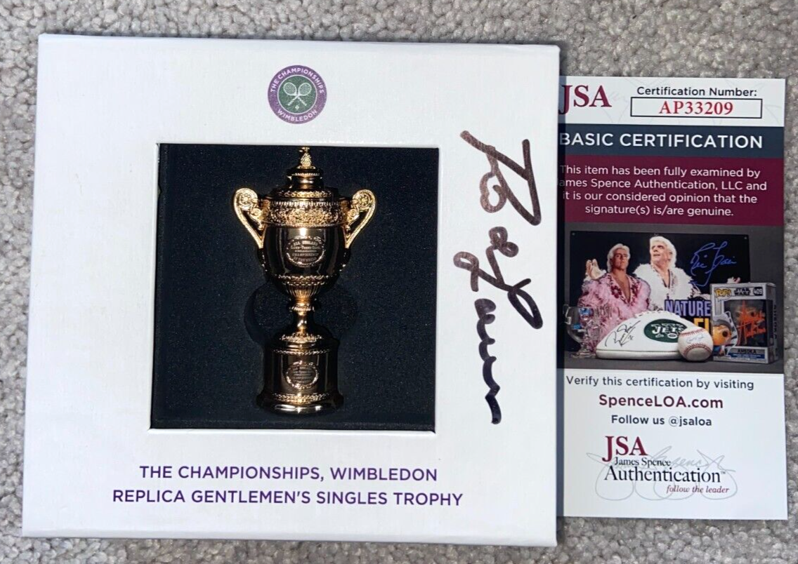 ROD LAVER SIGNED WIMBLEDON REPLICA MINI TROPHY BOX CUP AUSTRALIAN