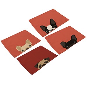 Détails Sur 4pcs Style De Bande Dessinée Chien Chat Lavable Tissu Napperon Cuisine