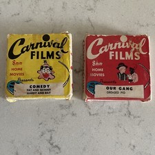 Carnival Films 8mm Comedy Fat  Skinny Hardy  Ray AND Our Gang Greased Pig VTG