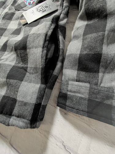 Mens Large NFL Tennessee Titans Quilted Snap Button Down Jacket Shirt NEW - Picture 14 of 16