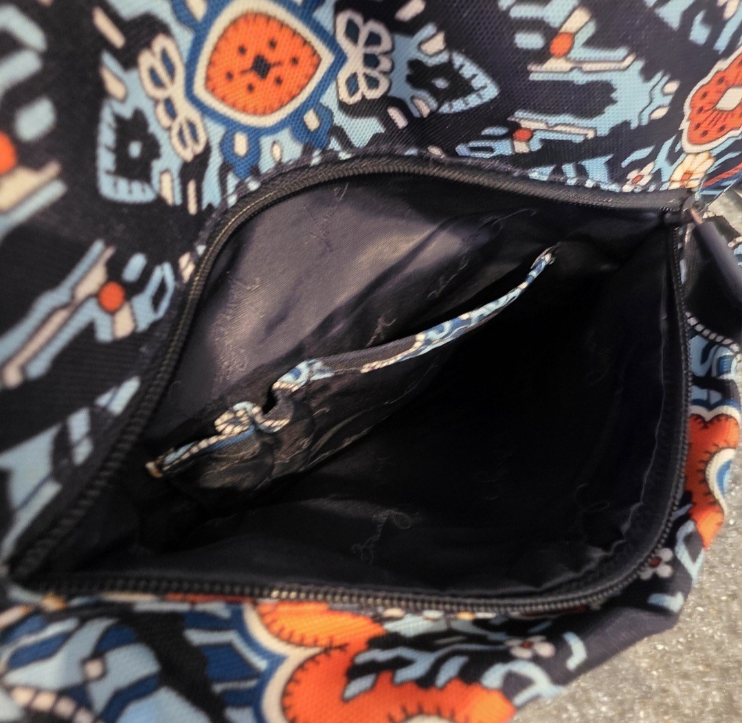 Vera Bradley Marrakesh Print Backpack Navy Blue Orange Nylon  display picture 1