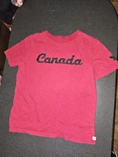 Red Canadiana Canada Maple Leaf T-Shirt Youth Large 10/12