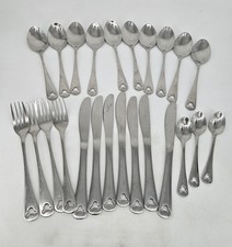 25 Piece Disney Mickey Mouse Pierced Icon Logo Stainless Steel Flatware Cutlery