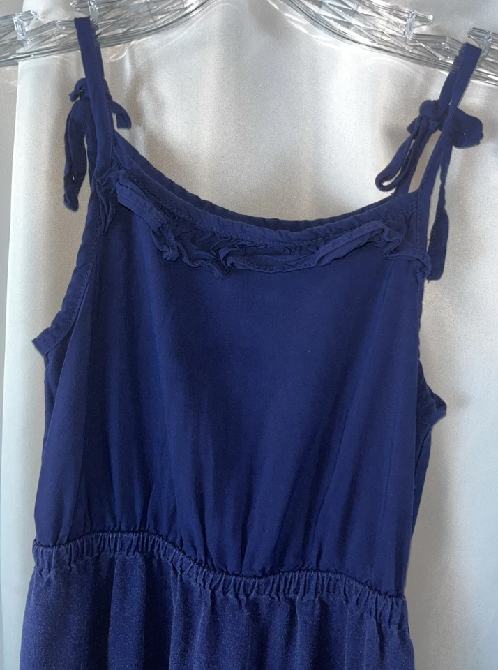 Maxi Vestido Gymboree Spice Market Niñas Talla 7 Azul Marino Tejido Rayón Bohemio  Foto 4 de 4