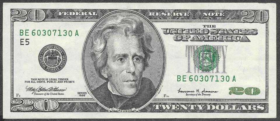 1999 US $20 Twenty Dollar Bill 'Monochrome' Note (Richmond Federal Reserve) - Image 3 of 4