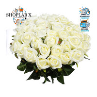 KüNstliche Rosen Blumen 10 StüCk Weiß Silk Blumenstrauß Hochzeit Deko Party
