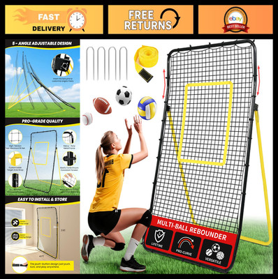 Volleyball Rebounder Net 7x4 Ft - Bounce Back Training Equipment, 5 Angles, Easy