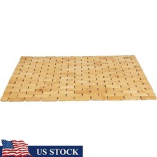 Bamboo Bath Mat Non Slip Shower Floor Mat Durable Easy Clean Spa Style New