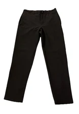 Stretch Tech Flat Front Pants Men's Small Black Hidden Back Zip Stretch 30X29