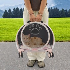 Breathable Cat Carrier, Three-stage Pet Portable Luggage Case-light Pink