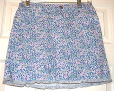 Cat  Jack Floral Mini Skirt Denim Stretch Size XL girls 14/16