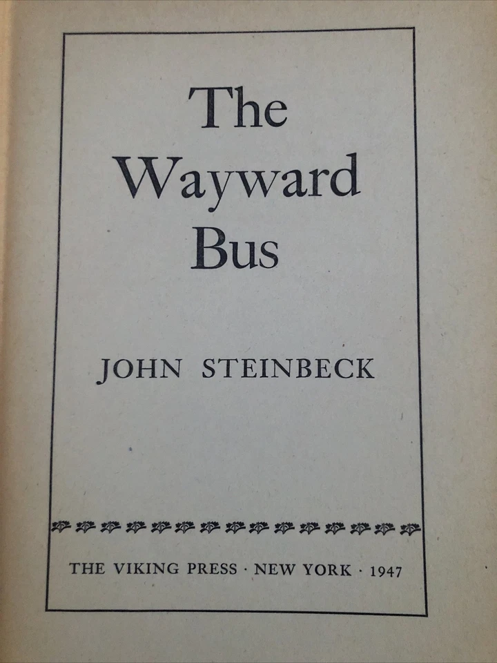 The Wayward Bus Book by John Steinbeck 1947 1st Edition The Viking Press Vintage Foto 2 de 4