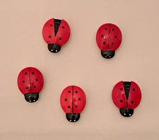Lot Of 5 Whimsical Ladybugs Button Covers