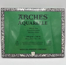 Arches Aquarelle Watercolour Block Cold Press 140 lbs. 8x10" READ!! A1711599