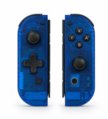 Custom Clear Dark Blue D-Pad Nintendo Switch Joy Cons TMR Hall Effect Joysticks