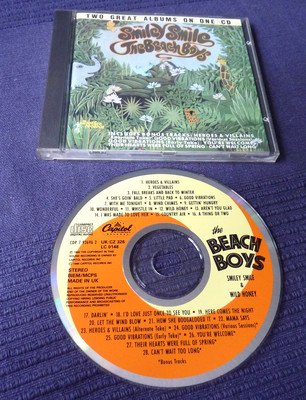 CD The Beach Boys Smiley Smile+Wild Honey SURF Brian Wilson TWO ON ONE UK 6BONUS