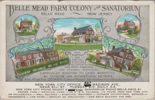 Belle Mead Farm Colony Sanatorium New Jersey NJ Kropp Advertising Postcard