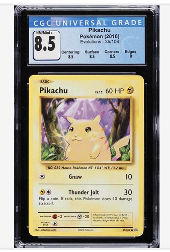 Pikachu graded CGC 8.5 for sale on eBay