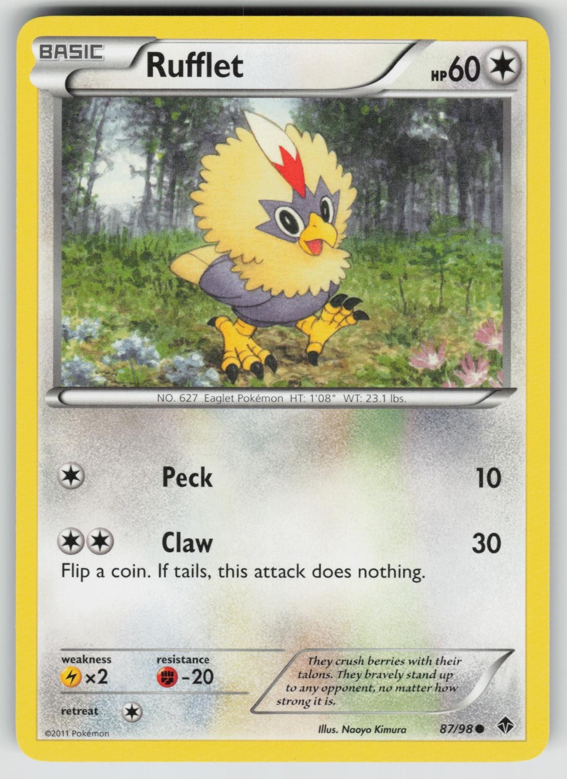 RUFFLET 87/98 COMMON EMERGING POWERS POKEMON NEAR MINT
