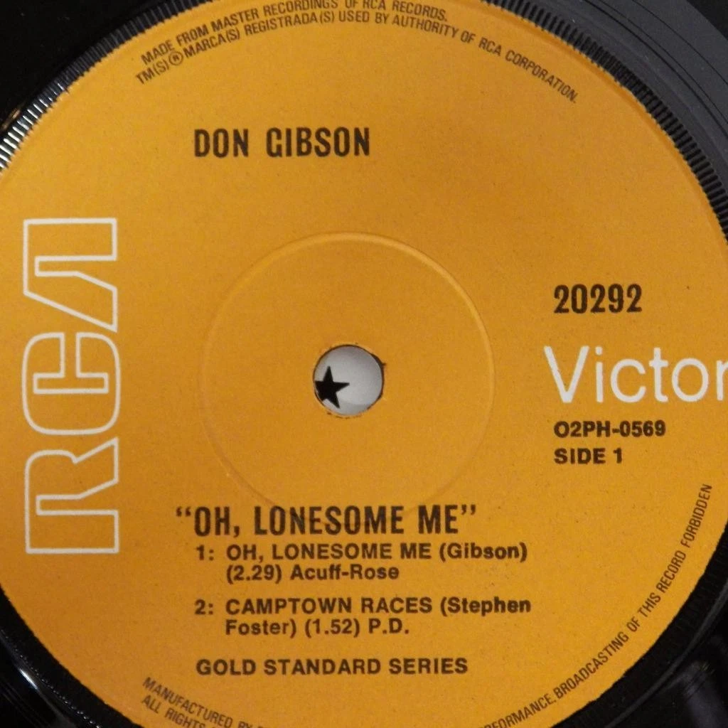 Don Gibson Oh Lonesome Me EP 7" 45 rpm vinyl picture sleeve Oz RCA / Victor 1957
