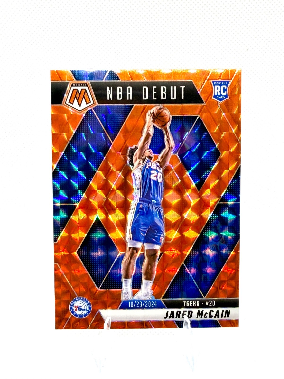 2024-25 Panini Mosaic - NBA Debut Jared McCain #263 Orange Mosaic /249 76ers