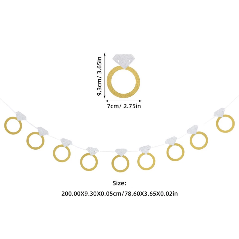 Banner Bridal Shower Hanging Garland Celebration Supplies - Image 3 of 4