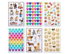 American Greetings Stickers for Kids, Assorted Shapes, Animals and Smiley Fac...