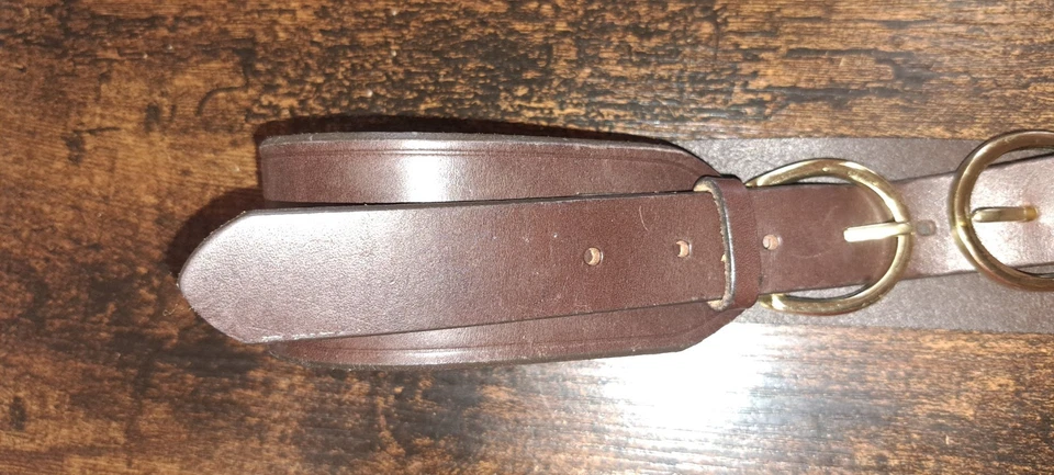 Cinturón de cuero marrón Banana Republic para dama con doble hebilla City Western Med Foto 2 de 4