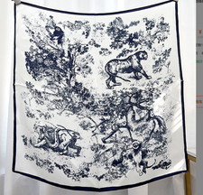 100 Mulberry Silk Square 65X65cm Shawl Scarf Gray tiger Print Neckerchief wrap