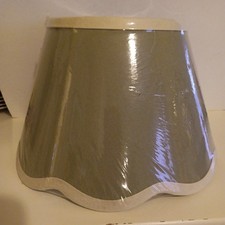 JOHN LEWIS  Scallop Lampshade 25cm Sage green /cream scallop New Wrapped rrp£25