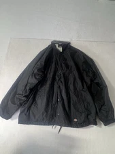 Dickies Snap On Men’s Jacket Windbreaker Solid Black RN20697 Size XL