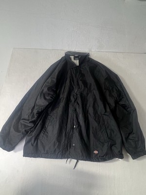 Dickies Snap On Men's Jacket Windbreaker Solid Black RN20697 Size