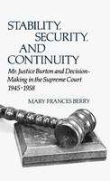 Mary Frances Berry | Stability, Security, And Continuity | Buch | Englisch
