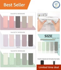 Elegant 15-Piece Magnetic Bookmark Set for Students & Teachers - Various Colors