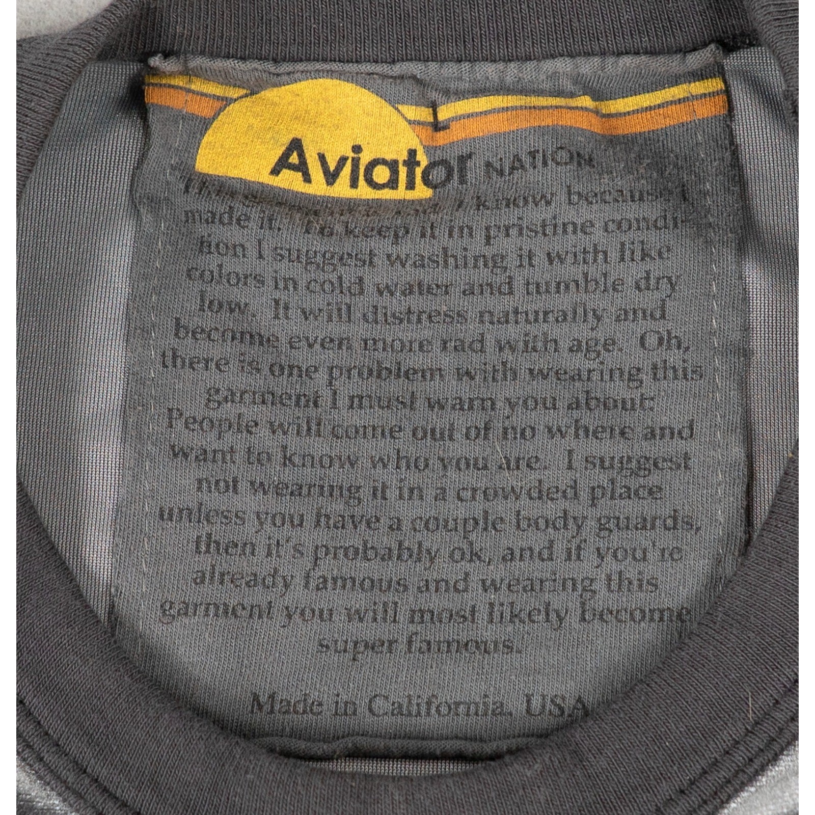 Aviator Nation Womens SoulCycle Velour Sweatshirt Raglan Stripe Grey Size M image 4